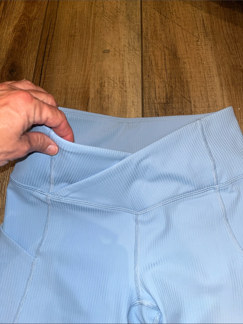 Fabletics Light Blue Ribbed Leggings-Select 1 - Picture 4 of 8